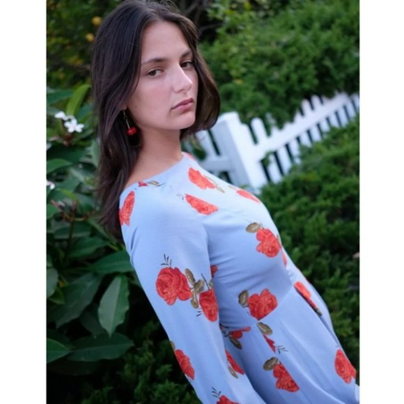 NEW Urban Outfitters Floral Lace-Up-Back Romper XS - Picture 5 of 5